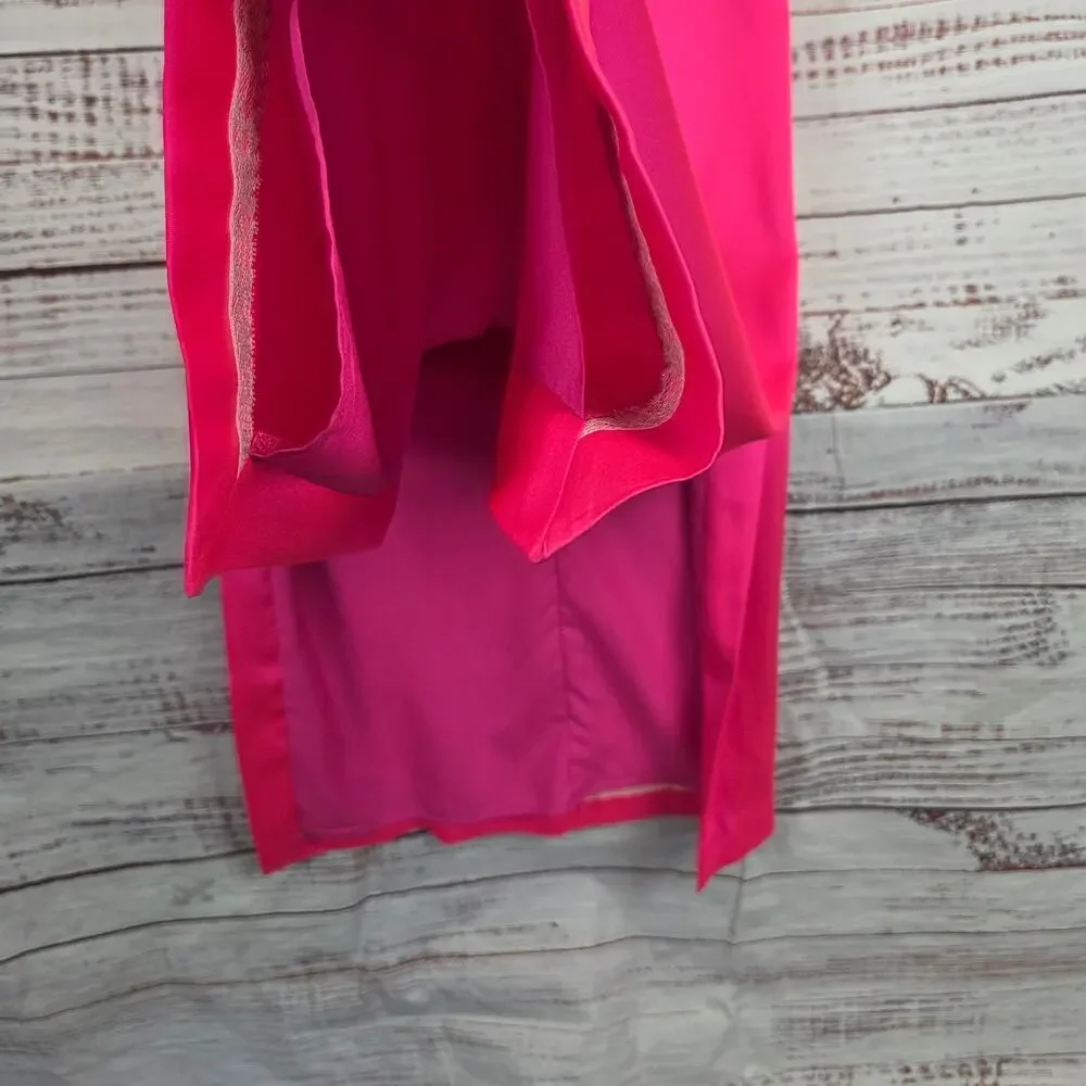 Lilly Pulitzer Carlynn Pink Satin Gown Strapless Side Slits Maxi Event Dress 0